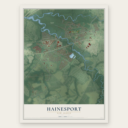 Hainesport, New Jersey map print, the full design