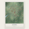 Saluda, South Carolina map print, the full design