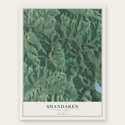 Shandaken, New York map print, the full design