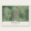Fowlerville, Michigan map print, the full design