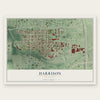 Harrison, Minnesota map print, the full design