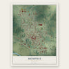 Memphis, Missouri map print, the full design