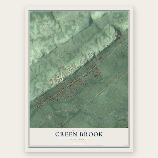 Green Brook, New Jersey map print, the full design