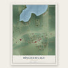 Bingham Lake, Minnesota map print, the full design