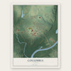 Columbia, Alabama map print, the full design