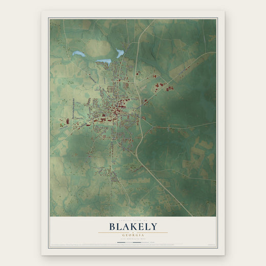 Blakely, Georgia map print, the full design