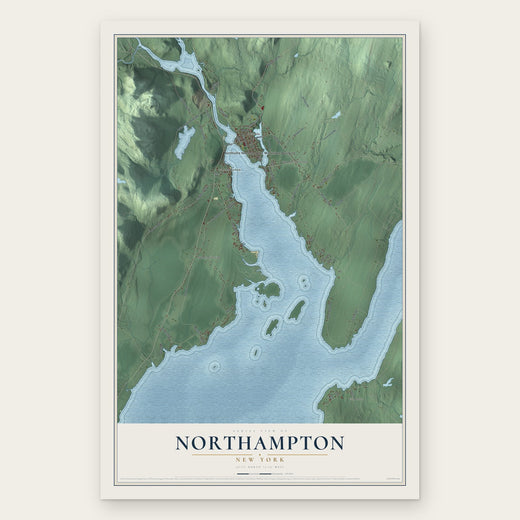 Northampton, New York map print, the full design