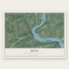 Penn, Perry County, Pennsylvania map print, the full design