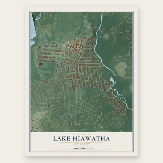 Lake Hiawatha, New Jersey map print, the full design