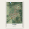 Hurst, Illinois map print, the full design