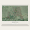 Elwood, New York map print, the full design