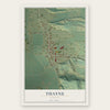 Thayne, Wyoming map print, the full design