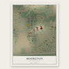 Mooreton, North Dakota map print, the full design