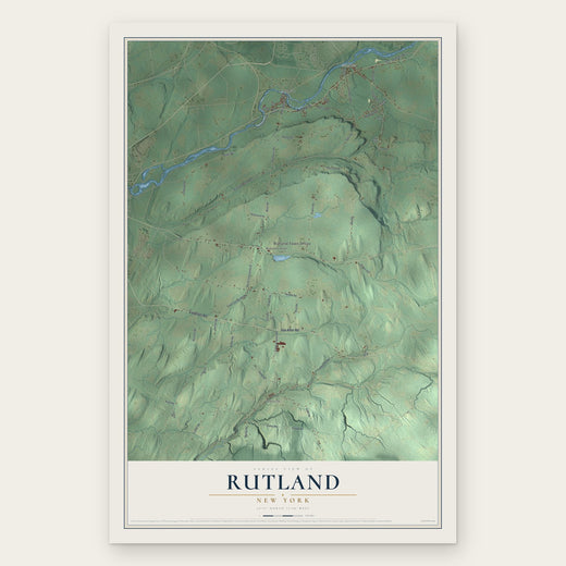 Rutland, New York map print, the full design