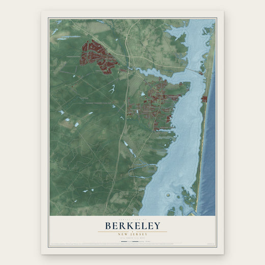Berkeley, New Jersey map print, the full design