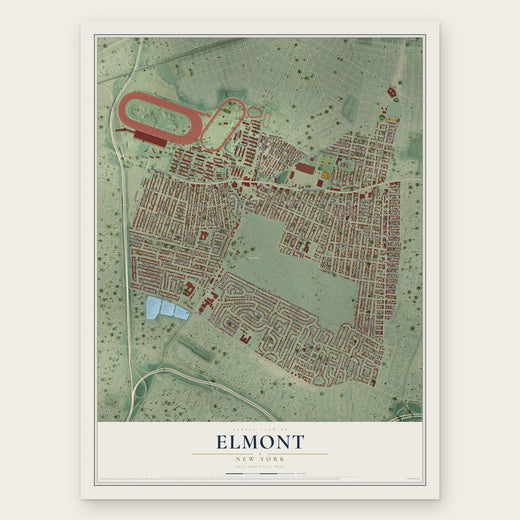 Elmont, New York map print, the full design