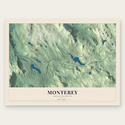 Monterey, Massachusetts map print, the full design
