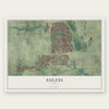 Euless, Texas map print, the full design