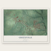 Greenville, Indiana map print, the full design