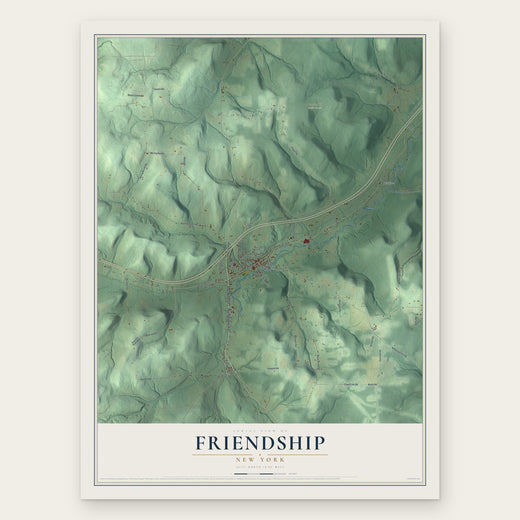 Friendship, New York map print, the full design