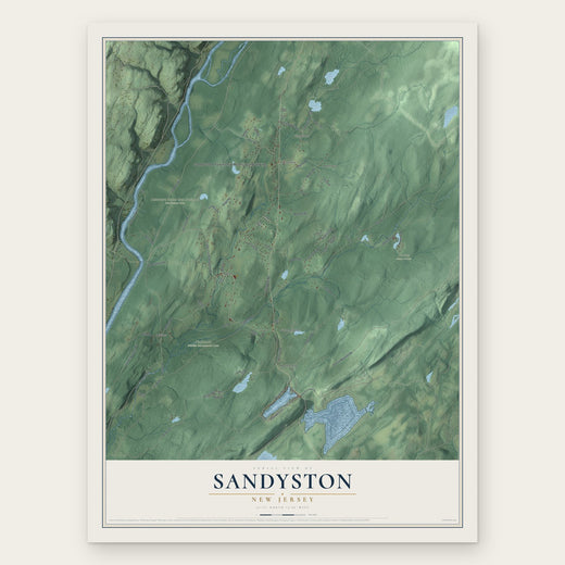 Sandyston, New Jersey map print, the full design