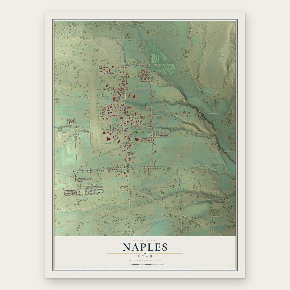 Naples, Utah map print, the full design