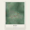 Maud, Oklahoma map print, the full design