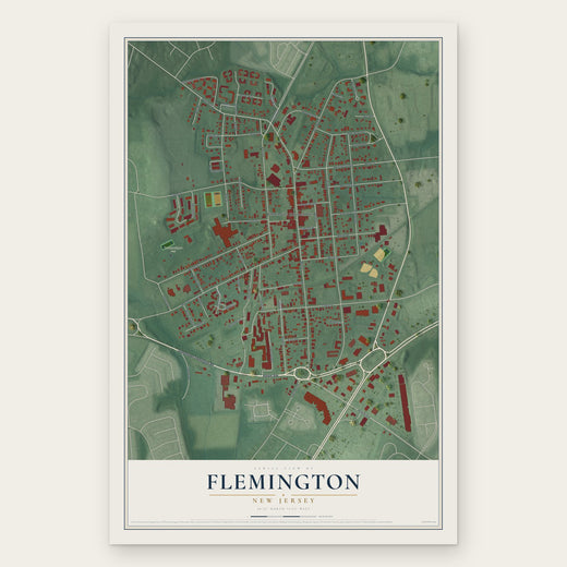 Flemington, New Jersey map print, the full design