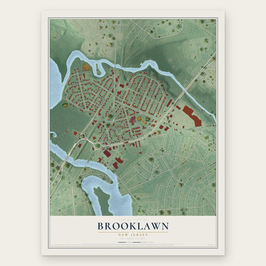 Brooklawn, New Jersey map print, the full design