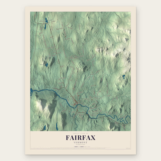 Fairfax, Vermont map print, the full design