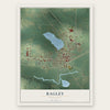 Bagley, Minnesota map print, the full design