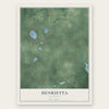 Henrietta, Michigan map print, the full design