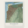 Ocean Beach, California map print, the full design