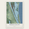 Merritt Island, Florida map print, the full design