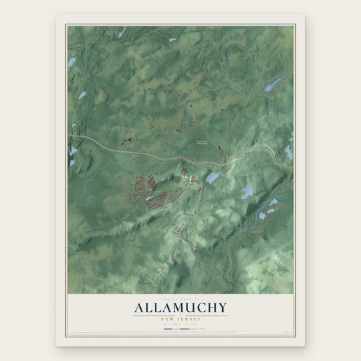 Allamuchy, New Jersey map print, the full design