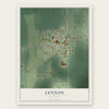 Lennon, Michigan map print, the full design