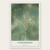 Parkersburg, Illinois map print, the full design