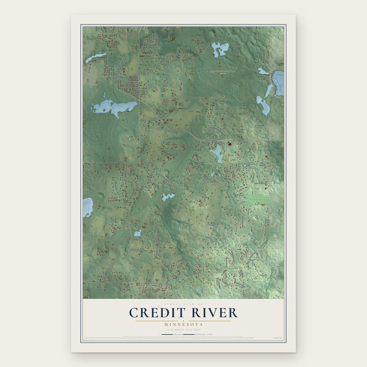 Credit River, Minnesota map print, the full design