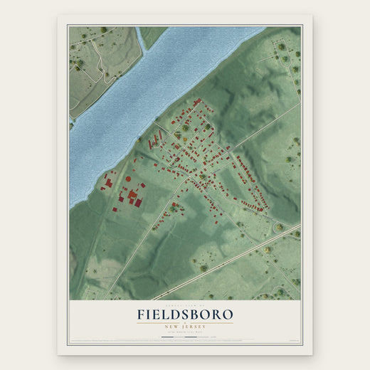 Fieldsboro, New Jersey map print, the full design