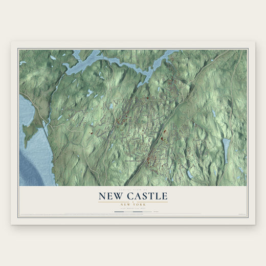 New Castle, New York map print, the full design