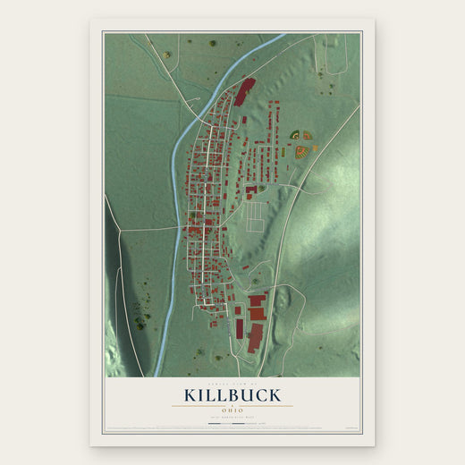 Killbuck, Ohio map print, the full design
