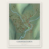 Cooperstown, Pennsylvania map print, the full design