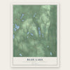 Blue Lake, Kalkaska County, Michigan map print, the full design