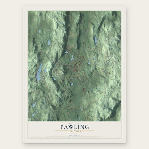 Pawling, New York map print, the full design