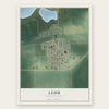 Lehr, North Dakota map print, the full design