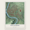 Phillipsburg, New Jersey map print, the full design