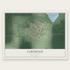 Carthage, South Dakota map print, the full design