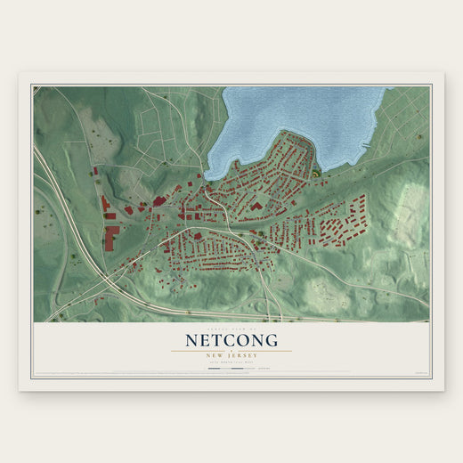 Netcong, New Jersey map print, the full design