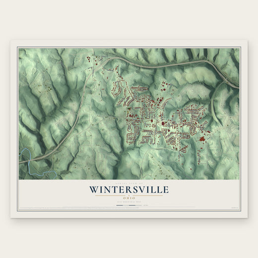 Wintersville, Ohio map print, the full design