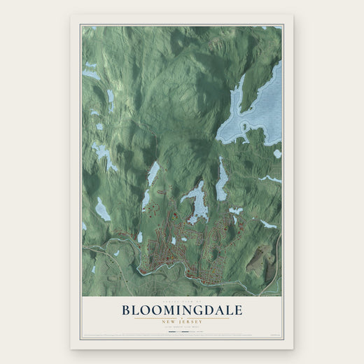 Bloomingdale, New Jersey map print, the full design